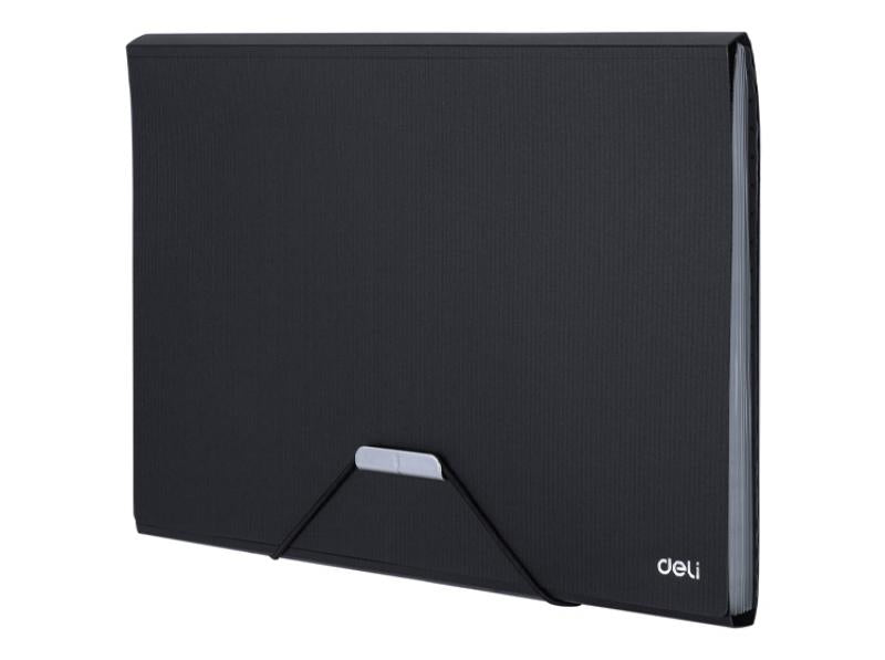 Classic Expanding File A4 6 Partition Elastic Cover Black - The Inky Shop
