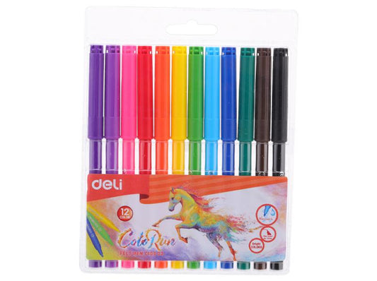 Colorun Felt/Fibre Pen 12 Colours Koki