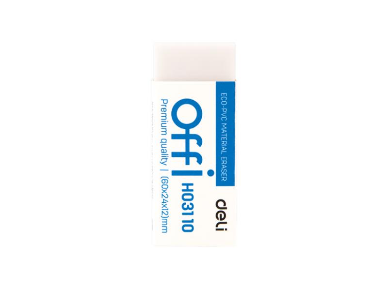 Deli Eraser 60x24x12mm White - Single