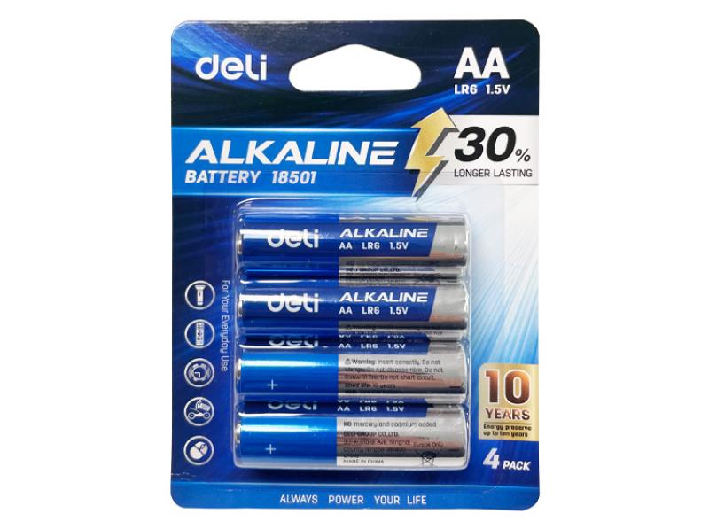 Deli Alkaline Battery AA 1.5V 4pcs - The Inky Shop
