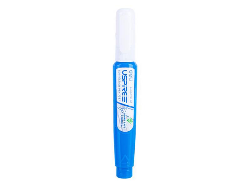 Deli Correction Fluid Blue Barrel Pen Shape 8ml - Single
