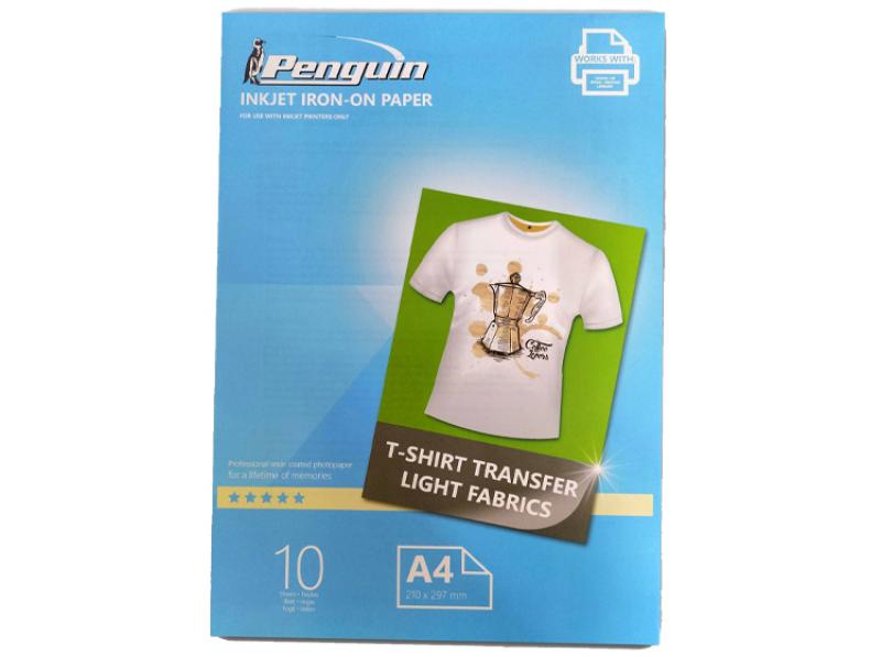 Penguin Iron-On Light T-Shirt Paper A4 / 10 Sheets