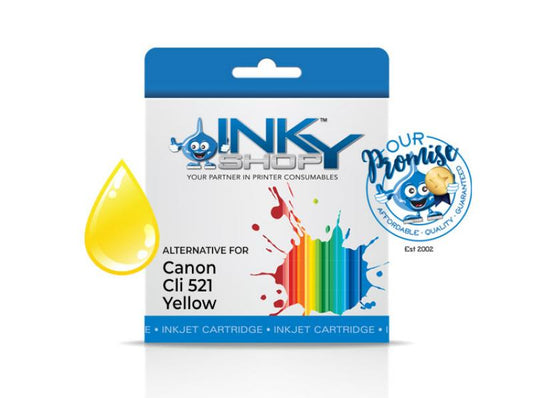 Canon CLI521 Yellow Ink Cartridge Compatible - The Inky Shop