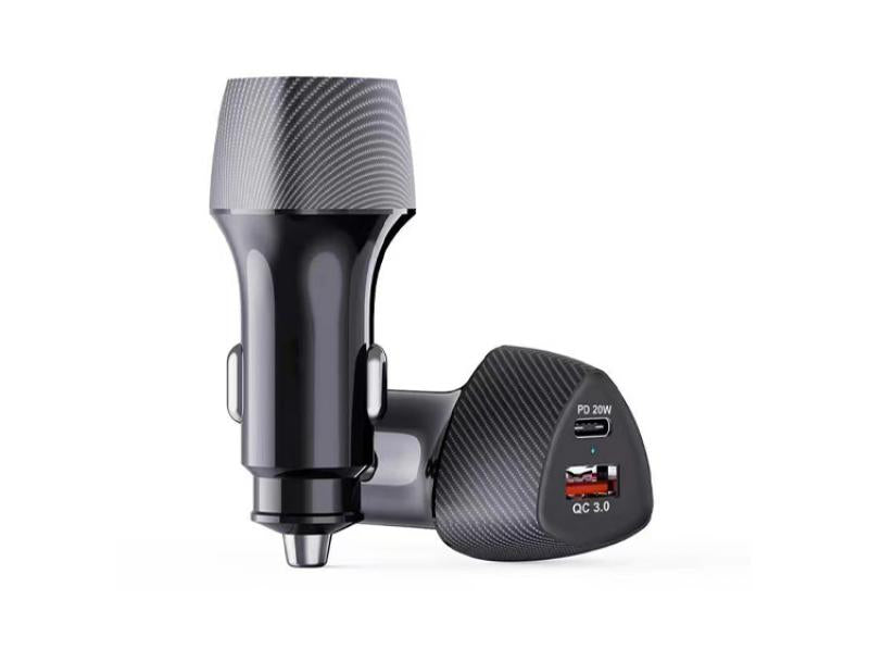 Dual Output Car Charger Type-C & USB QC 3.0