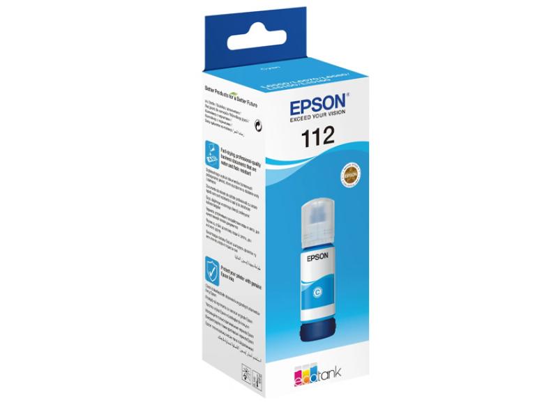OEM Inkjet Epson 112 EcoTank Pigment Cyan Ink Bottle - The Inky Shop