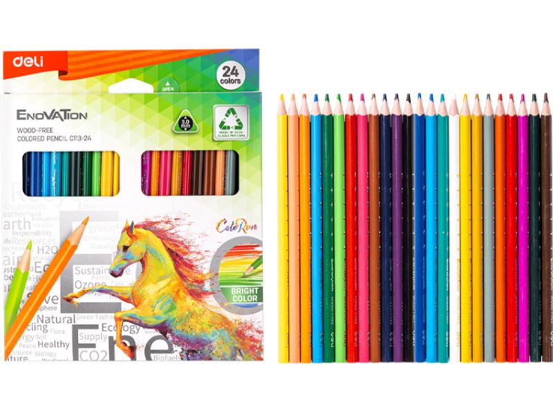Enovation Coloured Pencils 24 Colours Full Length - The Inky Shop