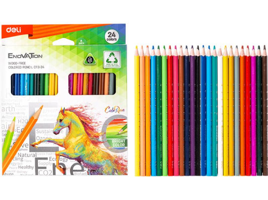 Enovation Coloured Pencils 24 Colours Full Length - The Inky Shop