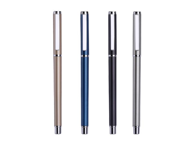 Deli Gel Pen Bullet Tip 0.5mm Black Ink Solid Metal Barrel Asst. Colours - The Inky Shop