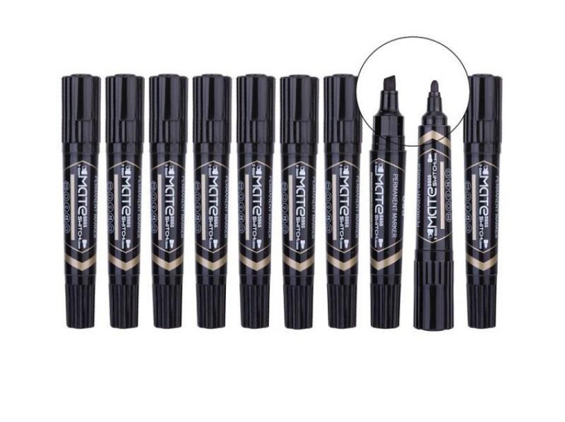 Mate Permanent Marker Dual Tip Bullet and Chisel Black - Single - The Inky Shop