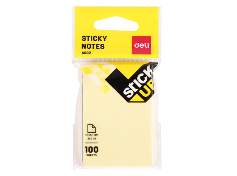 Stick Up Sticky Notes 76×51mm 100 Sheets Yellow