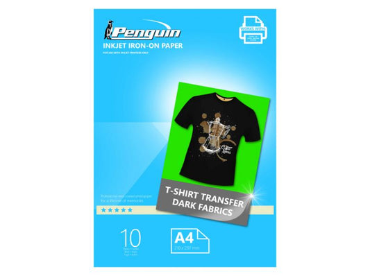 Penguin Iron-On Dark T-Shirt Paper A4 / 10 Sheets