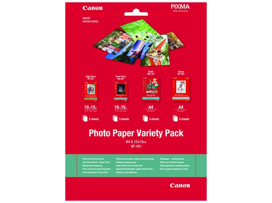 Canon Photo Paper Variety Pack Inkjet A4 & 10x15cm  - 20 Sheets - The Inky Shop