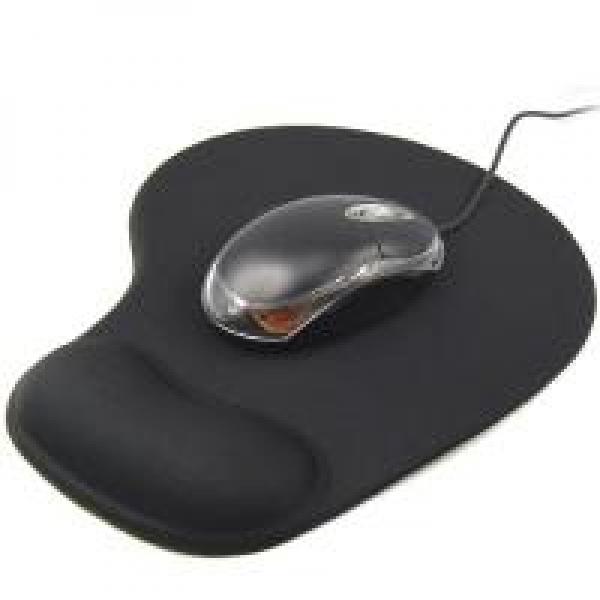 Mouse Pad with Gel Wrist Support Black