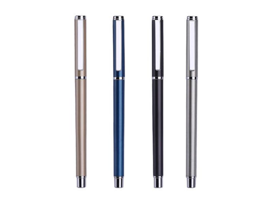 Deli Gel Pen Bullet Tip 0.5mm Black Ink Solid Metal Barrel Asst. Colours