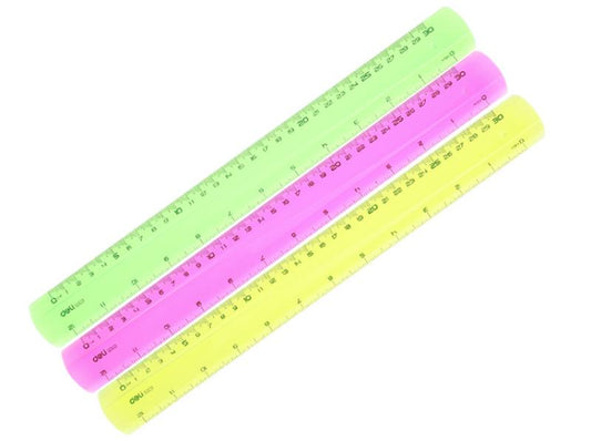 Pioneer Ruler 30cm Fluorescent Transparent Asst. Colours - Single