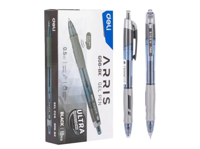 Arrix Retractable Gel Pen 0.5mm with Soft Grip Black