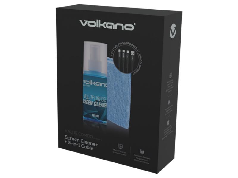 Volkano Screen Cleaner + 3-in-1 Cable