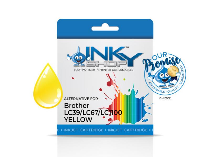 Brother LC39/LC67/LC1100 Yellow Ink Cartridge Compatible