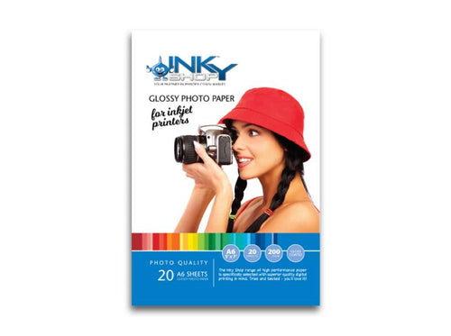 Inky Photo Paper Inkjet Glossy A6 200G - 20 Sheets