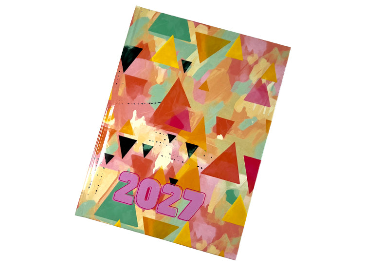 Urban Nomad 2027 A4 page-a-day hardcover diary featuring a modern, pastel geometric pattern