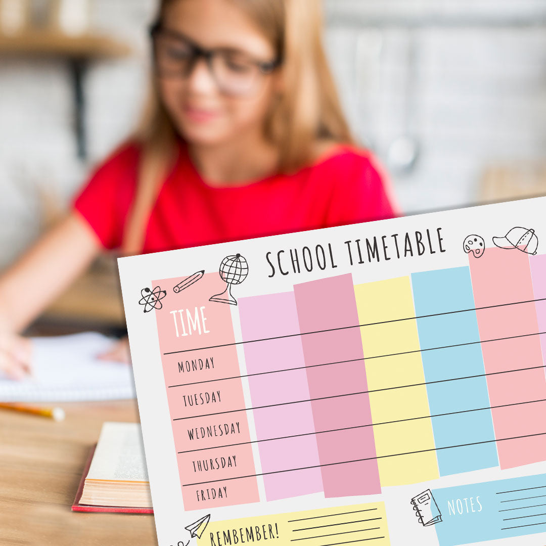 School Timetable Warm Colours