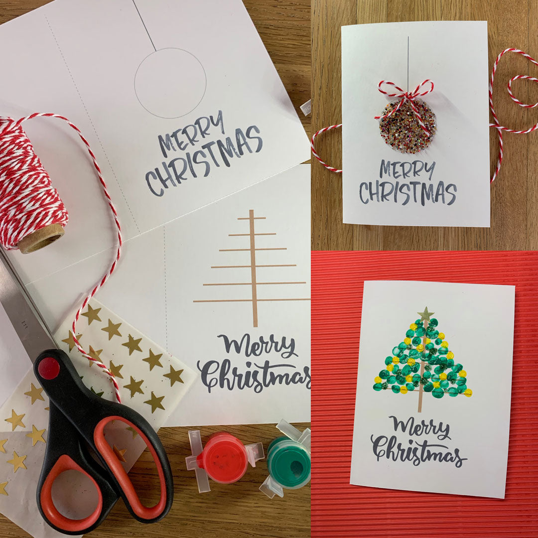 Christmas Cards Template - Bauble & Christmas Tree